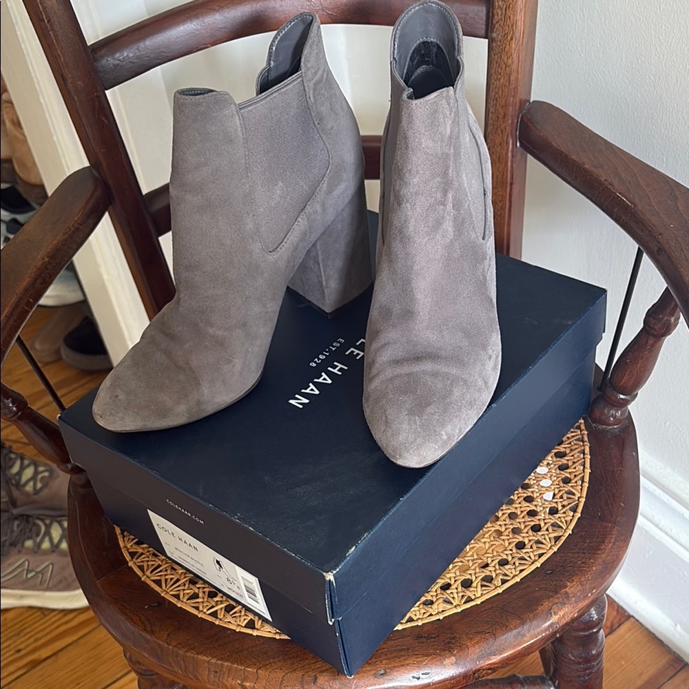 Cole Haan Whitley Women's Suede Ankle Booties - Gray